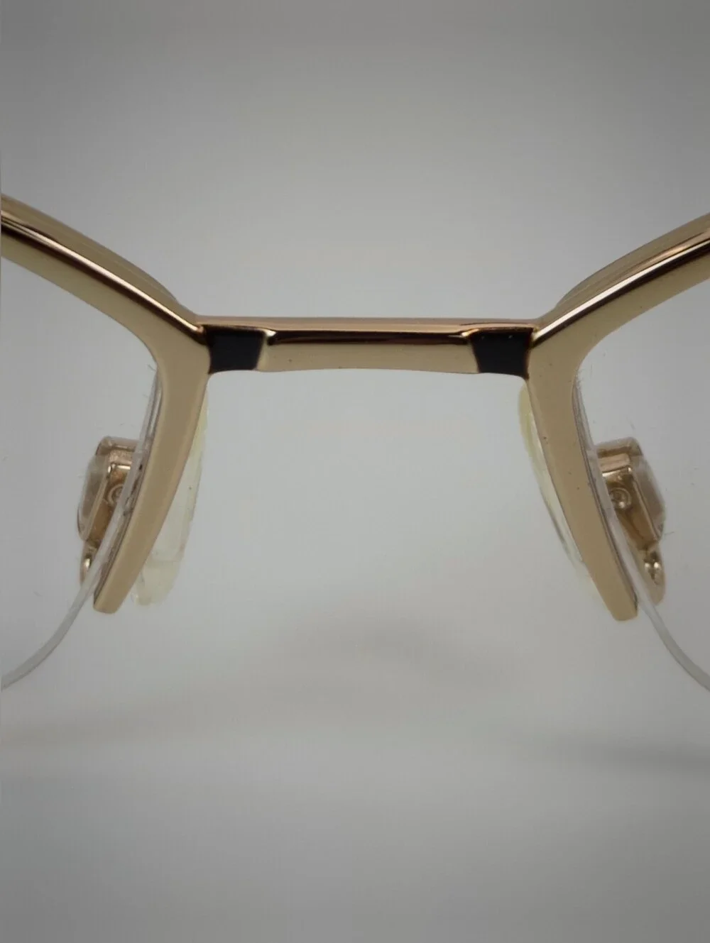 Cazal. Gold and Black Semi-Rimless Women’s Eyeglasses. Germany